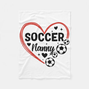 Soccer Nanny Heart Soccer Player Nanny Fleece Blanket