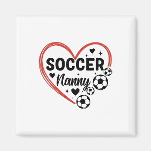 Soccer Nanny Heart Soccer Player Nanny Magnet