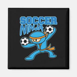 Soccer Ninja Player Cute Footbyll Lovers Funny Gif Magnet