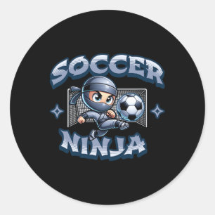 Soccer Ninja Player Martial Arts Karate Classic Round Sticker