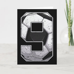 Soccer Ninth 9th Birthday Boy Nine 9 Years Old Bda Card