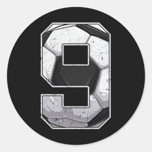 Soccer Ninth 9th Birthday Boy Nine 9 Years Old Bda Classic Round Sticker