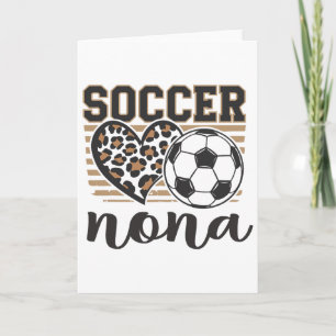 Soccer Nona Leopard Heart Family Matching  Card
