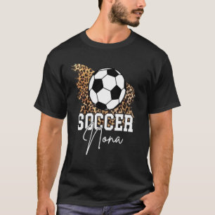 Soccer Nona Leopard Heart T-Shirt