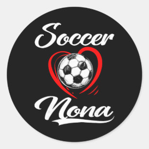 Soccer Nona Soccer Heart Family Matching Classic Round Sticker