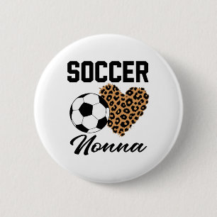 Soccer Nonna Leopard Heart Nonna 6 Cm Round Badge