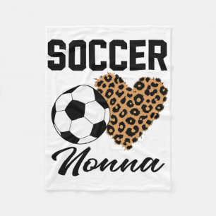 Soccer Nonna Leopard Heart Nonna Fleece Blanket