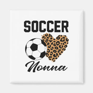 Soccer Nonna Leopard Heart Nonna Magnet
