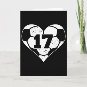 Soccer Number 17 Jersey Funny Soccer Heart Game Da Card