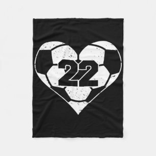 Soccer Number 22 Jersey Funny Soccer Heart Game Da Fleece Blanket