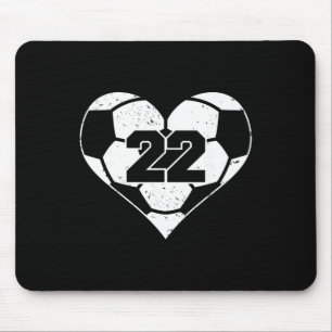 Soccer Number 22 Jersey Funny Soccer Heart Game Da Mouse Pad