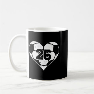 Soccer Number 26 Jersey Funny Soccer Heart Game Coffee Mug