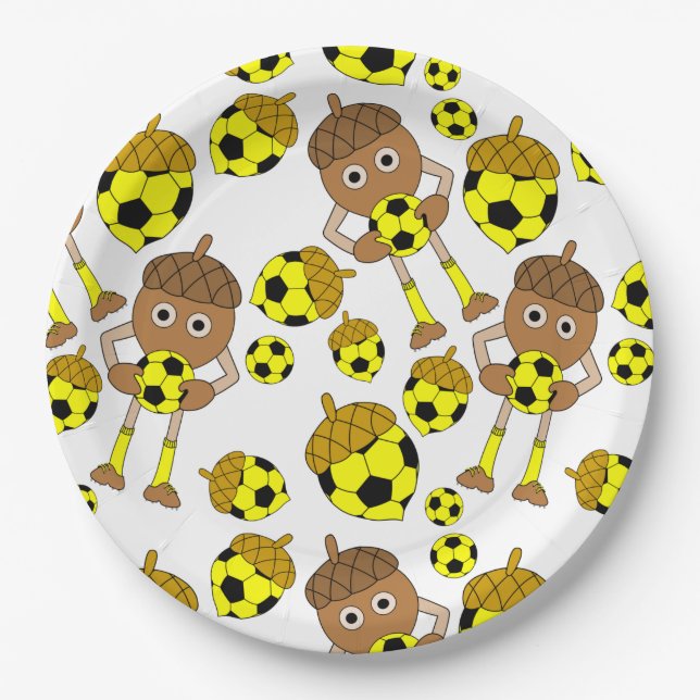 Soccer Nut Pattern Paper Plate (Front)