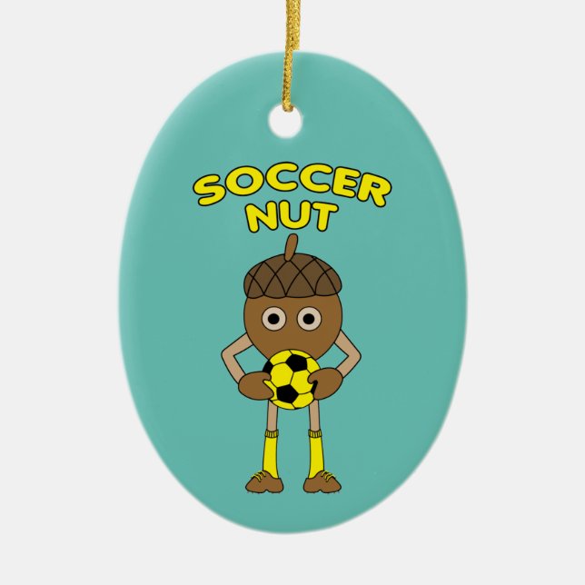 Soccer Nut Text Ceramic Ornament (Front)