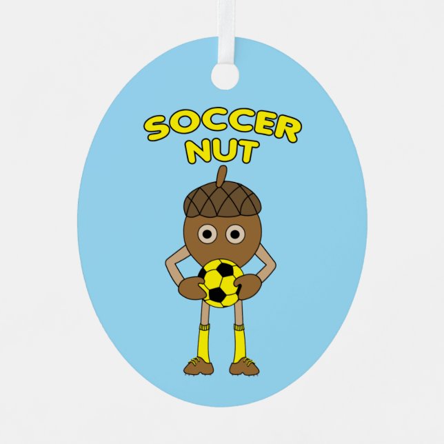 Soccer Nut Text Metal Tree Decoration (Front)