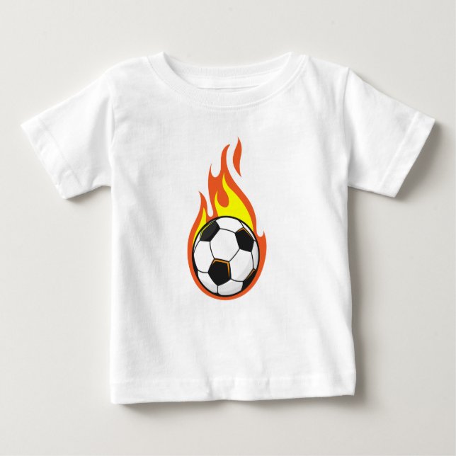 Soccer on Fire Baby T-Shirt (Front)