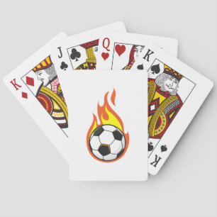 Soccer on Fire Playing Cards