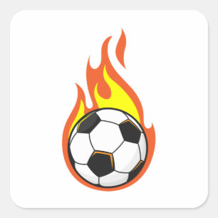 Soccer on Fire Square Sticker