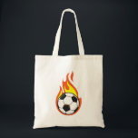 Soccer on Fire Tote Bag<br><div class="desc">This design is the perfect gift for a birthday,  Christmas and other celebrations. It is suitable for women,  men and kids.</div>