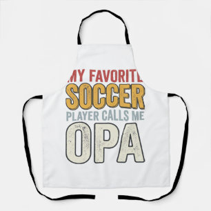 Soccer Opa Vintage Typography Shirt Design_1 Apron