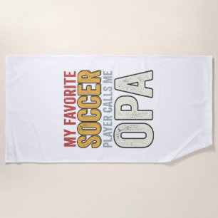 Soccer Opa Vintage Typography Shirt Design_1 Beach Towel