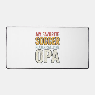 Soccer Opa Vintage Typography Shirt Design_1 Desk Mat