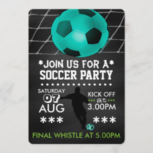 Soccer or Football Party Chalkboard Invitation