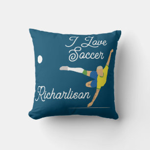 Soccer Overhead Kick Brazil T-Shirt Cushion