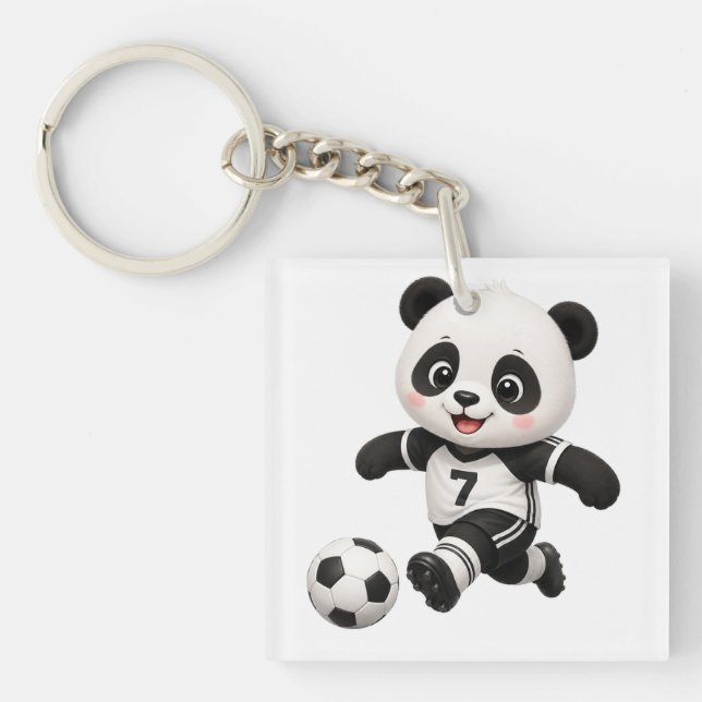 Soccer Panda Keychain  (Front)