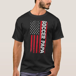 Soccer Papa American Flag Father's Day Men's T-Shirt