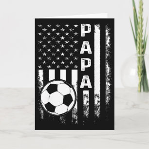 Soccer Papa American Flag Vintage Christmas Xmas Card