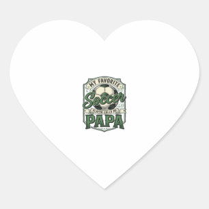 Soccer Papa Vintage Engraving Shirt Design_1 Heart Sticker