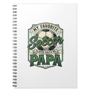 Soccer Papa Vintage Engraving Shirt Design_1 Notebook