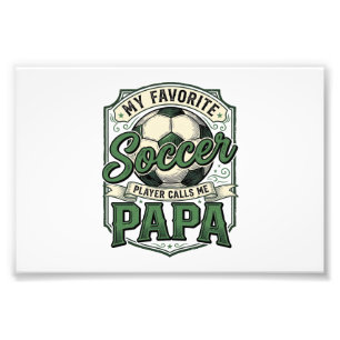 Soccer Papa Vintage Engraving Shirt Design_1 Photo Print