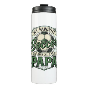 Soccer Papa Vintage Engraving Shirt Design_1 Thermal Tumbler