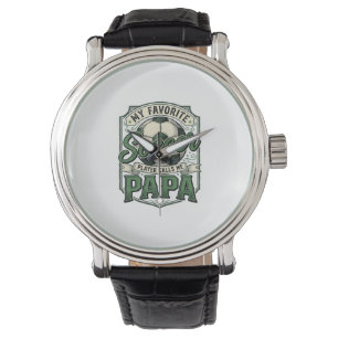 Soccer Papa Vintage Engraving Shirt Design_1 Watch