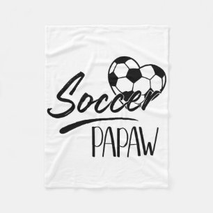 Soccer Papaw Heart Family Matching Team Player Soc Fleece Blanket