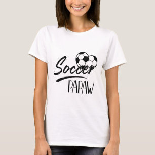Soccer Papaw Heart Family Matching Team Player Soc T-Shirt