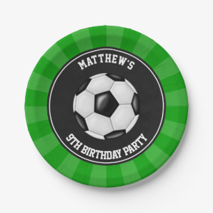 Soccer Party Cake Plates Personalised