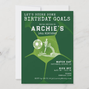 Soccer Party Game Day Pitch Any Age Sport Birthday Invitation
