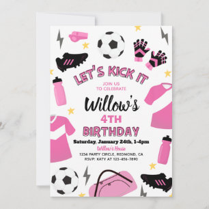 Soccer Party Invitation   Girl Soccer Invitations