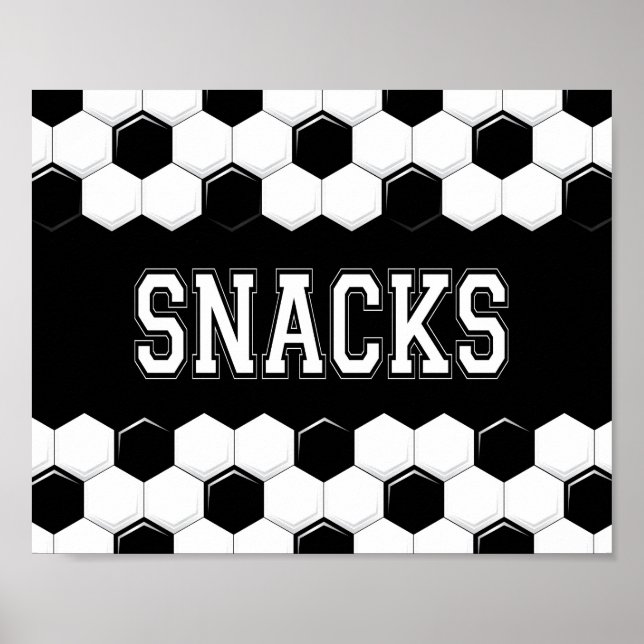 Soccer Party SNACKS Sign Print (Front)