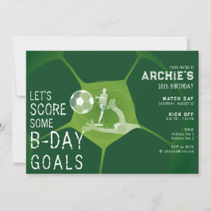 Soccer Party Sport Game Day Pitch Any Age Birthday Invitation