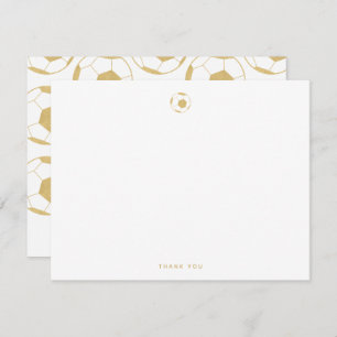 Soccer Party Thank You Gold Note Card