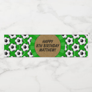 Soccer Party Water Bottle Label