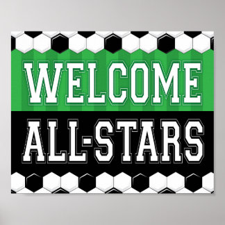 Soccer Party WELCOME ALL-STARS Sign Print