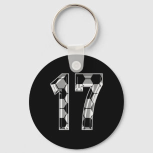 Soccer Pattern Number 17 Jersey Player Uniform 17 Key Ring