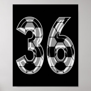 Soccer Pattern Number 36 Jersey Player Uniform #36 Poster