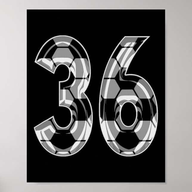 Soccer Pattern Number 36 Jersey Player Uniform #36 Poster (Front)