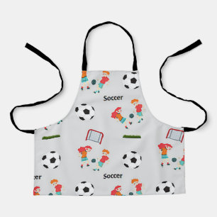 Soccer pattern on grey apron